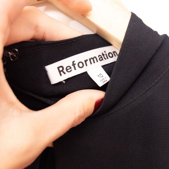 Reformation Castalia Dress Black Size 10 - Picture 5 of 9